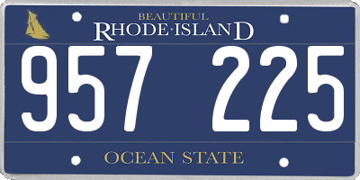RI license plate 957225