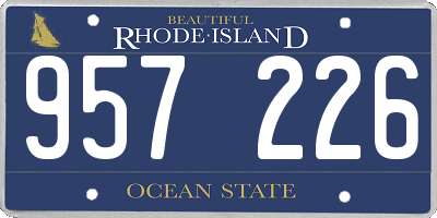 RI license plate 957226