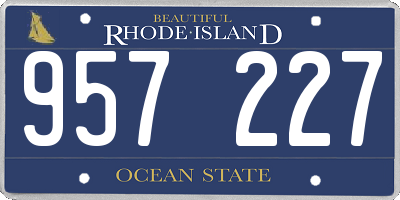 RI license plate 957227