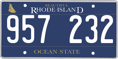 RI license plate 957232