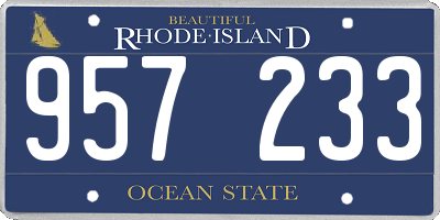 RI license plate 957233