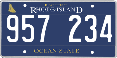 RI license plate 957234