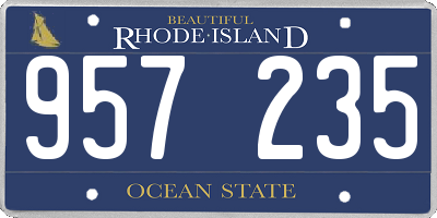 RI license plate 957235