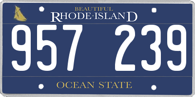 RI license plate 957239