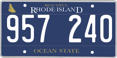 RI license plate 957240