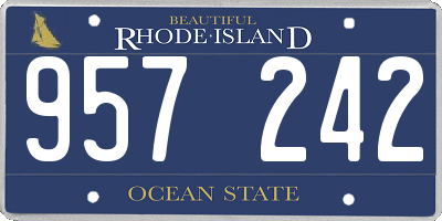RI license plate 957242