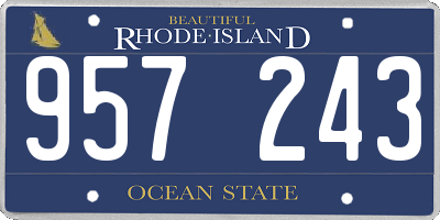 RI license plate 957243