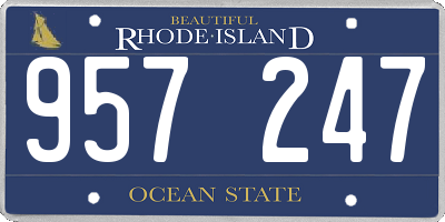 RI license plate 957247