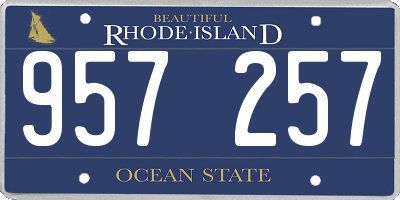 RI license plate 957257