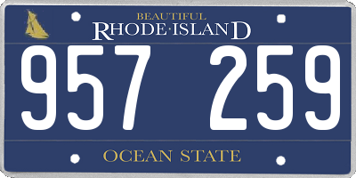 RI license plate 957259