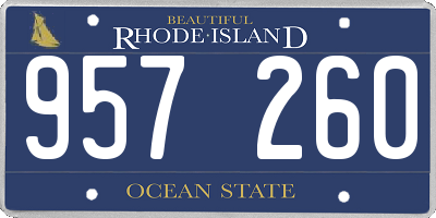 RI license plate 957260