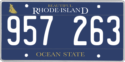 RI license plate 957263