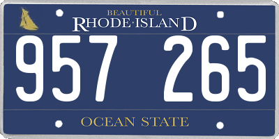 RI license plate 957265
