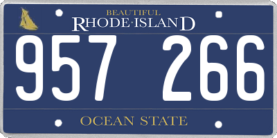 RI license plate 957266