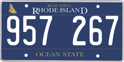 RI license plate 957267