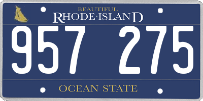 RI license plate 957275