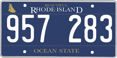 RI license plate 957283