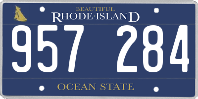 RI license plate 957284