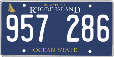 RI license plate 957286