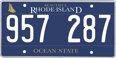 RI license plate 957287