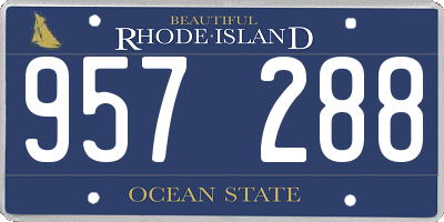 RI license plate 957288