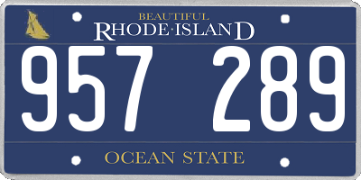 RI license plate 957289