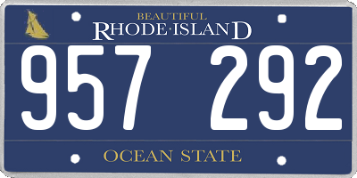 RI license plate 957292