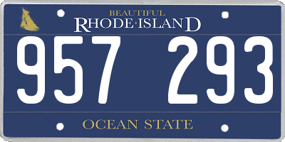 RI license plate 957293