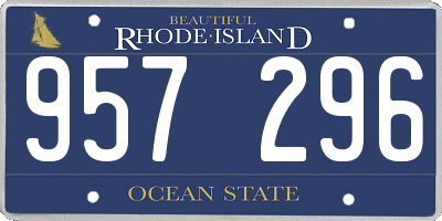 RI license plate 957296