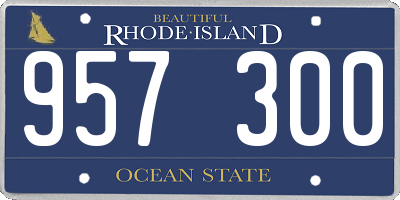 RI license plate 957300