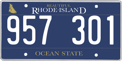 RI license plate 957301
