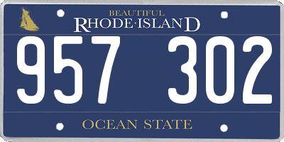 RI license plate 957302