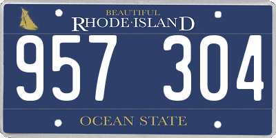 RI license plate 957304