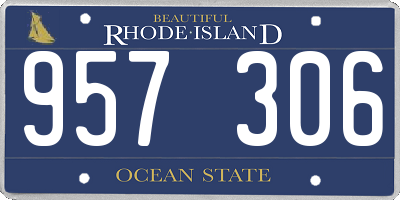 RI license plate 957306