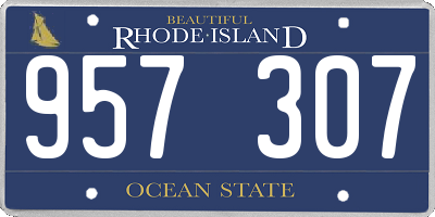 RI license plate 957307