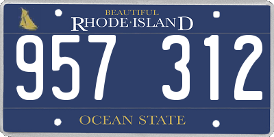 RI license plate 957312
