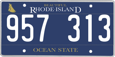 RI license plate 957313
