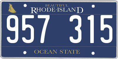 RI license plate 957315