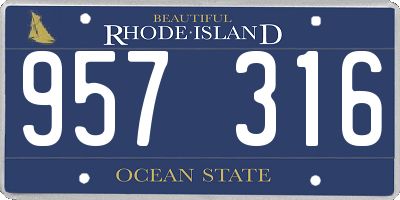 RI license plate 957316