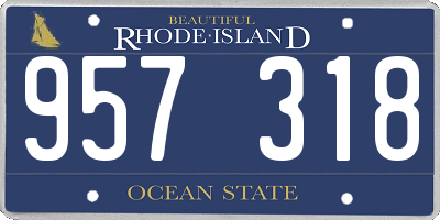 RI license plate 957318