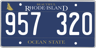 RI license plate 957320