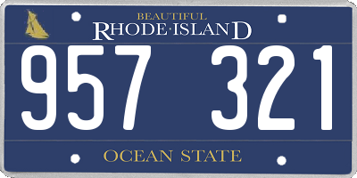 RI license plate 957321