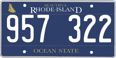 RI license plate 957322