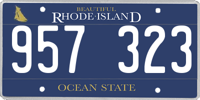 RI license plate 957323