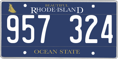 RI license plate 957324