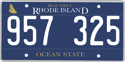 RI license plate 957325