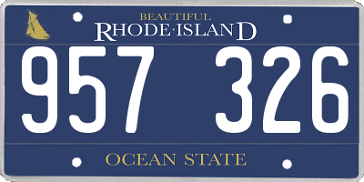 RI license plate 957326