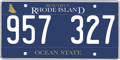 RI license plate 957327