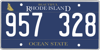 RI license plate 957328