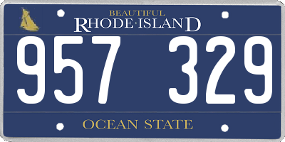 RI license plate 957329